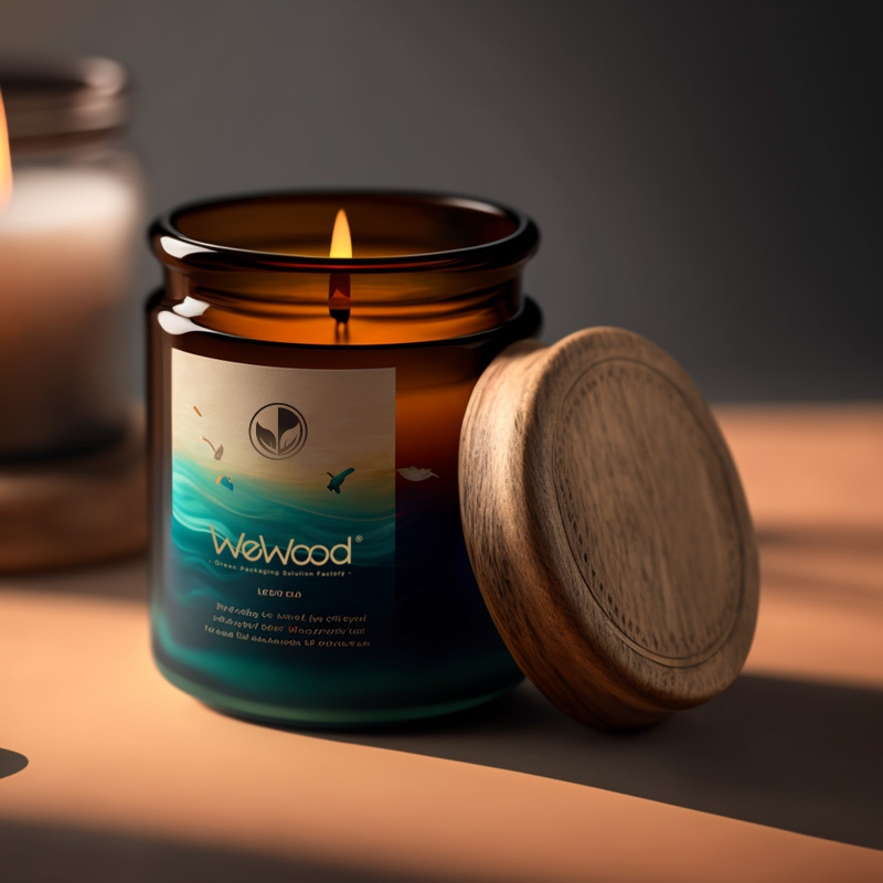 Candle Glass Jar With Laser-engraved Wooden Lid
